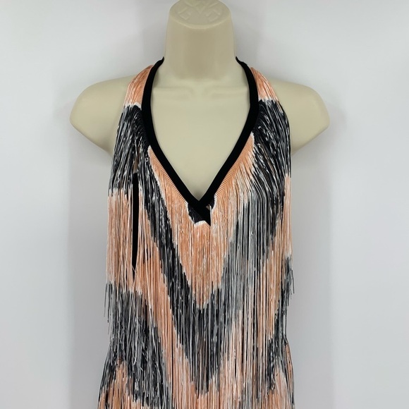 DVF Diane von Furstenberg Natalia Arizona Chevron fringe halter dress new 00 - Picture 4 of 7